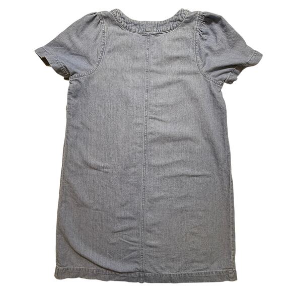 Madewell Blue Denim Popover Swing Dress Newsom Wash Linen Cotton Blend Sz Small - Picture 3 of 10